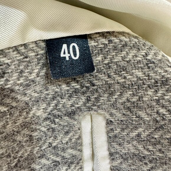 VTG IMPERIAL by HAGGAR 100% Wool Sports Coat Gray Herringbone Suit Coat Mens 40R - Picture 5 of 16